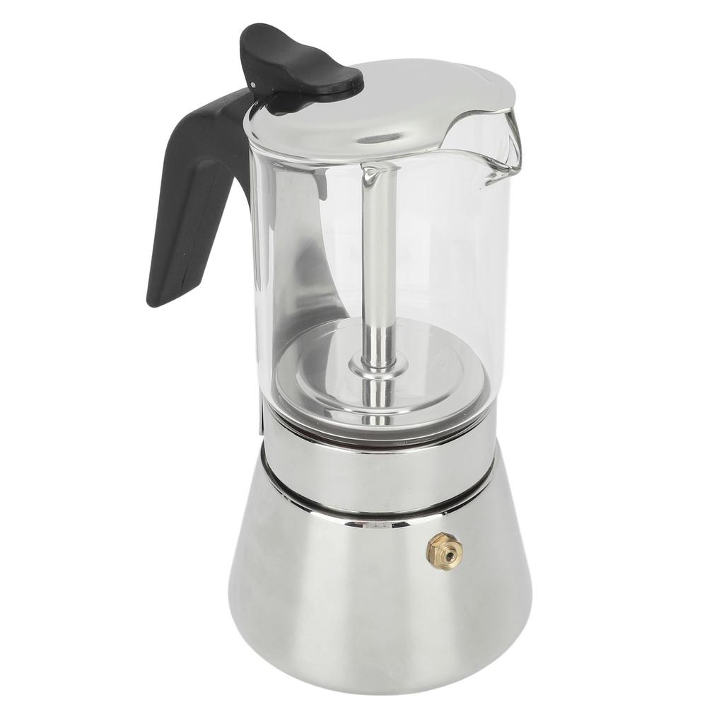 Кофеварка Moka Pot с видимым корпусом Greca Кофеварка из нержавеющей стали для плиты Кофеварка Moka Pot для