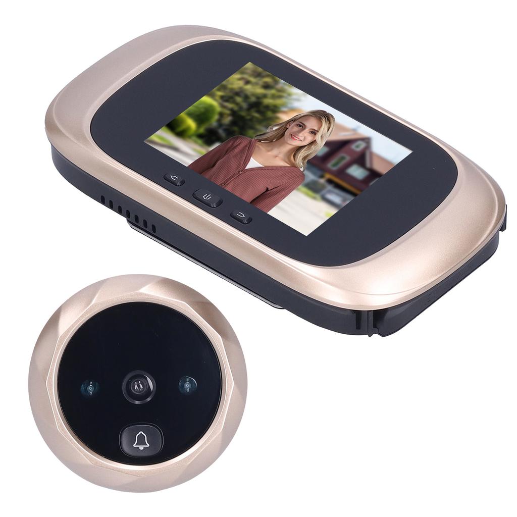 Электрический видеодомофон с камерой высокого разрешения, угол обзора 90 градусов, цифровой дверной глазок, золото