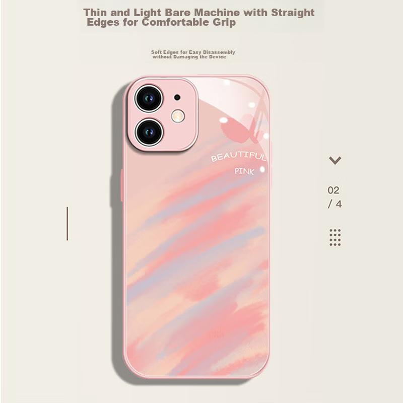 Liquid Glass Hard Backplate Soft Case for Apple IPhone 13, Full Protection, Excellent Feel, Fresh Design for Girls And Boys, Stylish And Shockproof