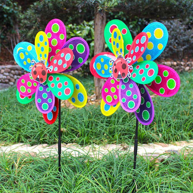 Блестки Красочные точки Ветряная мельница Ветряная вертушка Домашний сад Двор Украшения Детские игрушки