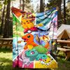 1 шт. Фланелевое покрывало с персонажами Pokemon для улицы - Легкое, мягкое, теплое, всесезонное, с HD-печатью, для дивана, кровати, путешествий, кемпинга 062