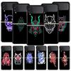 Phone Case for Samsung Galaxy Z Flip 3 4 5 Folding Mobile Shell Hard PC Fundas Black Capa Protect Cover Samurai Oni Mask Neon