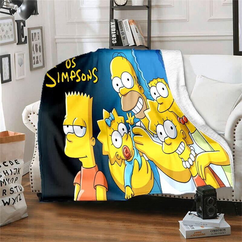 S-Симпсон Мягкий Плюшевый Диван-кровать Покрывало Мультяшное Современное Фланелевое Покрытие Одеяла Печатное Покрывало на Одеяло Подарок Пледы для Пикника
