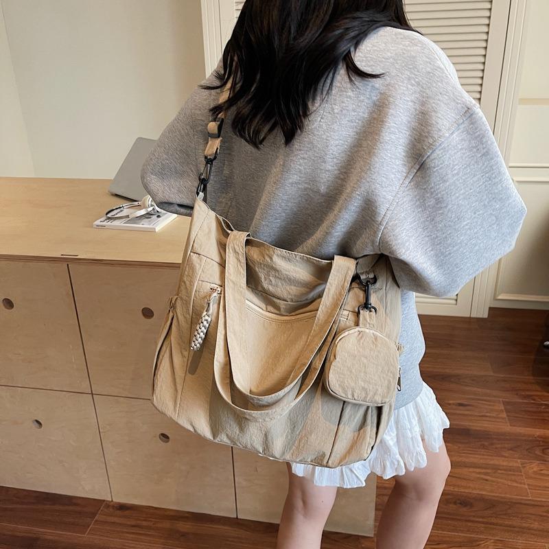 Тканевая сумка большой вместимости женская летняя новая универсальная на плечо, сумка-мессенджер, повседневная сумка-тоут для студенток колледжа