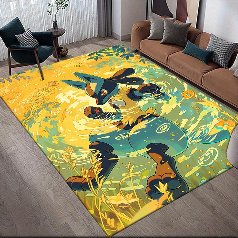 Lucario Collection Anti-Slip Floor Mat, Rectangular Carpet for Bedroom, Sofa Area & Living Room, Home Decor