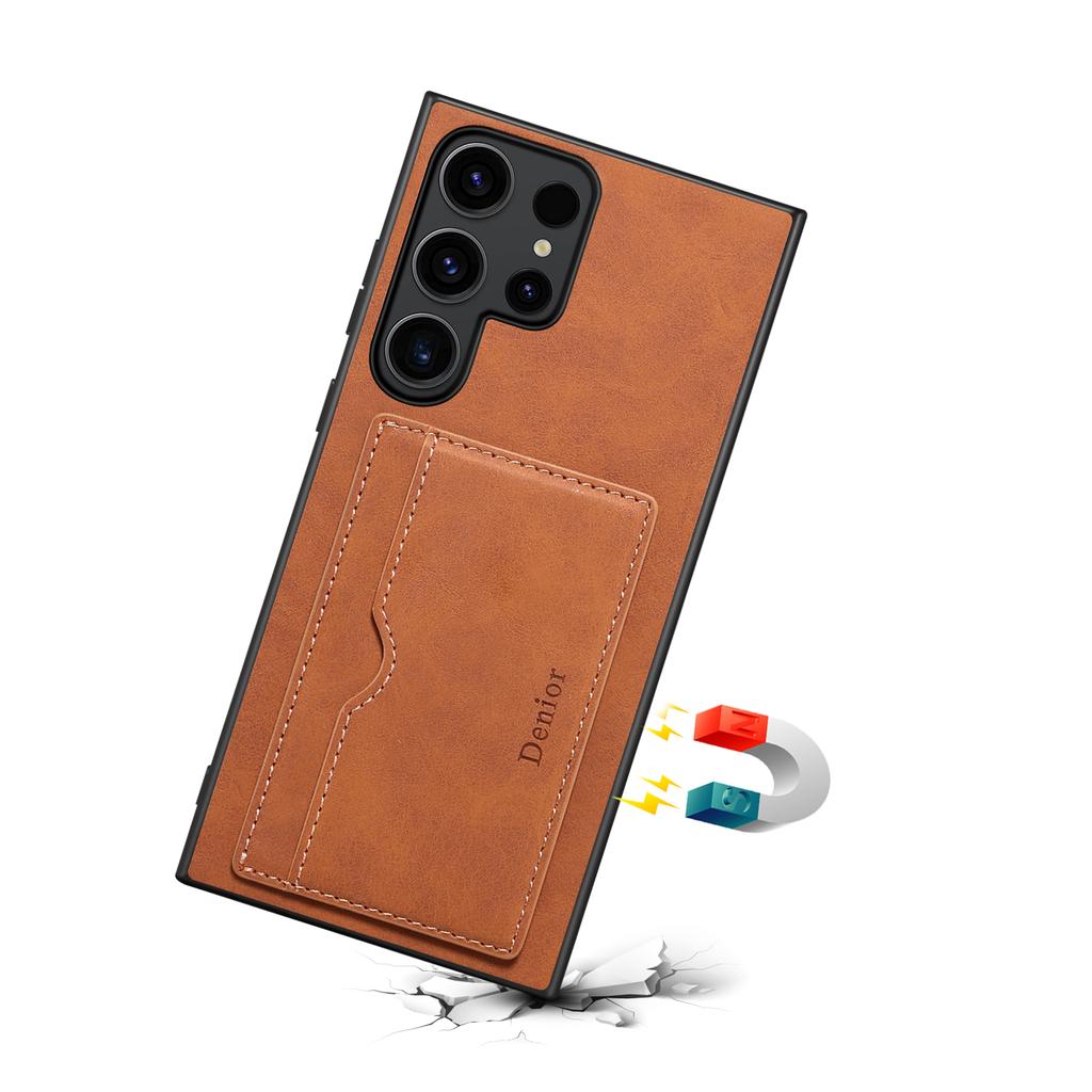 EUCAGR Для Samsung Galaxy S26 Ultra S26 S26Plus Роскошный Ретро Кошелек Чехол для Телефона Держатель для Карт Искусственная Кожа Подставка Задняя Крышка