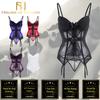 Sheer Bustier Garter Belt Purple Red White Blue Black  Lingerie Women Corsets & Bustiers
