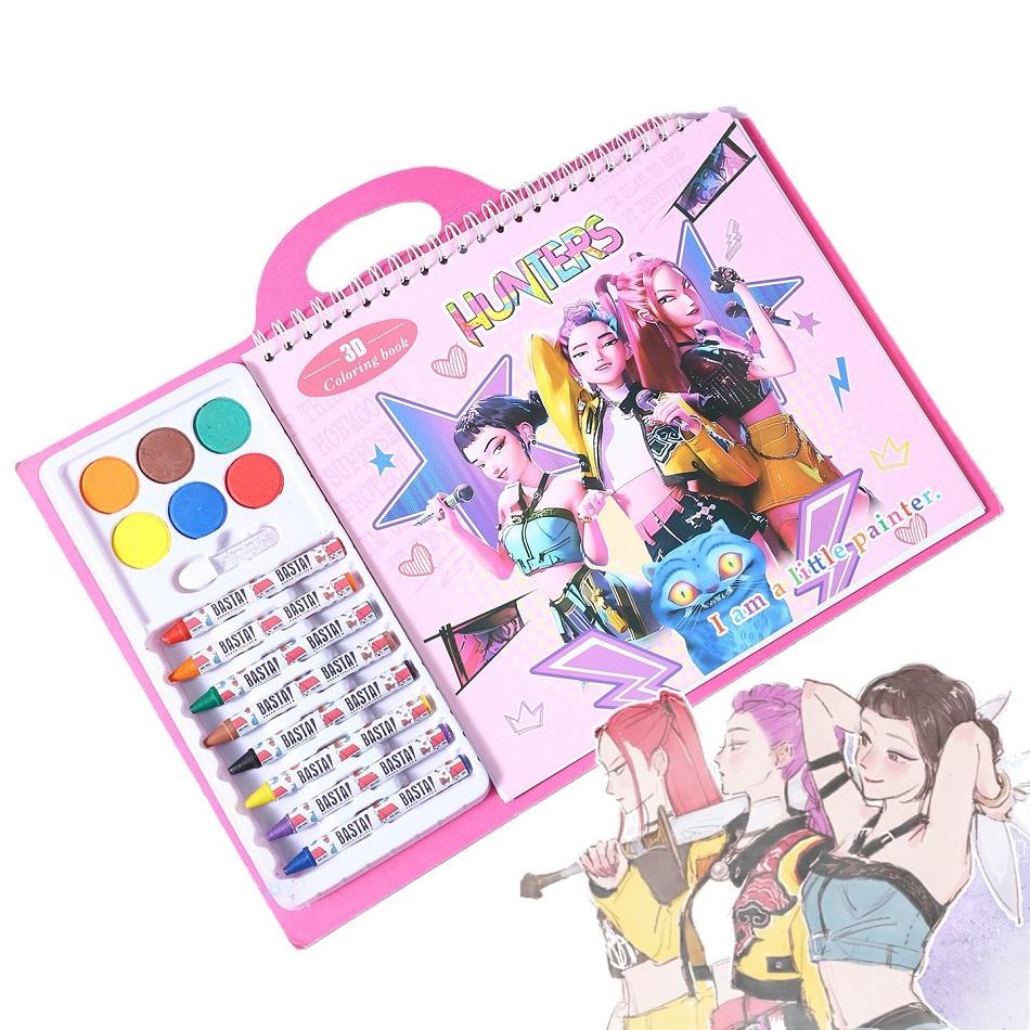 K-pop Истребители демонов Обводка Рисунок Аниме Мультфильм Рисунок линией Детский эскиз Книжка-раскраска Детские праздничные подарки