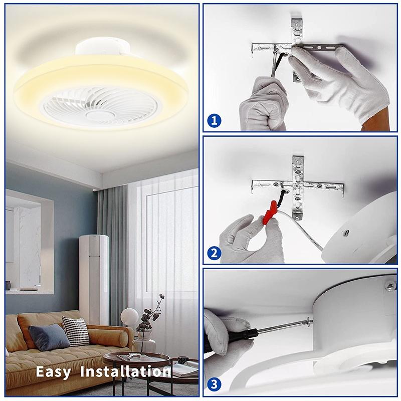 21 дюйм современный интеллектуальный потолочный вентилятор, лампа 80 Вт, декоративная лампа для спальни, бесшумный вентилятор, управление лампой по телефону с пультом дистанционного управления