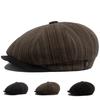 Винтажный берет для среднего и пожилого возраста, осенне-зимний, шерстяной, теплый, кепка газетчика, пэчворк, мужской, ретро, плоские шляпы, женская повседневная полосатая шляпа