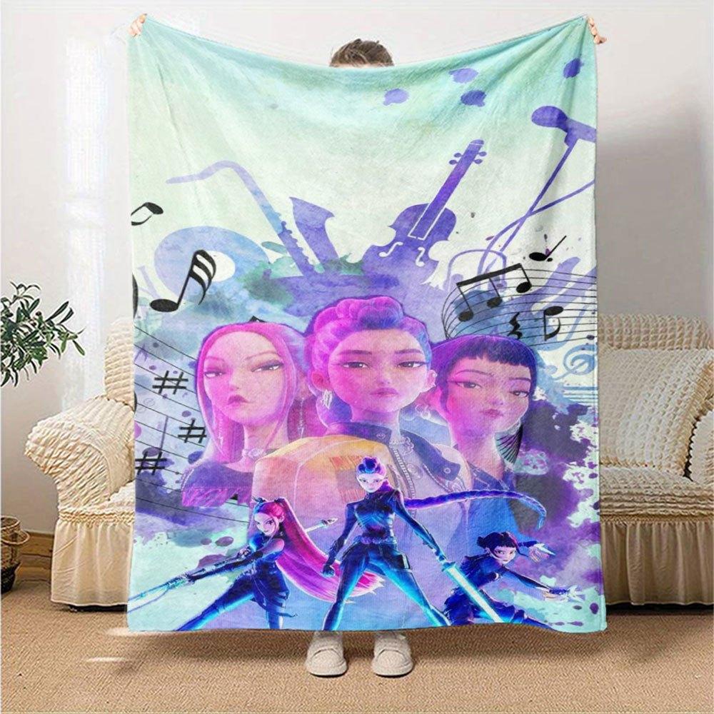 1pc Hunter X Kopo group Themed Flannel Blanket Suitable for Bed, Home Decor, Graduation Gifts, Easter, Back to School, Christmas, All Season Use