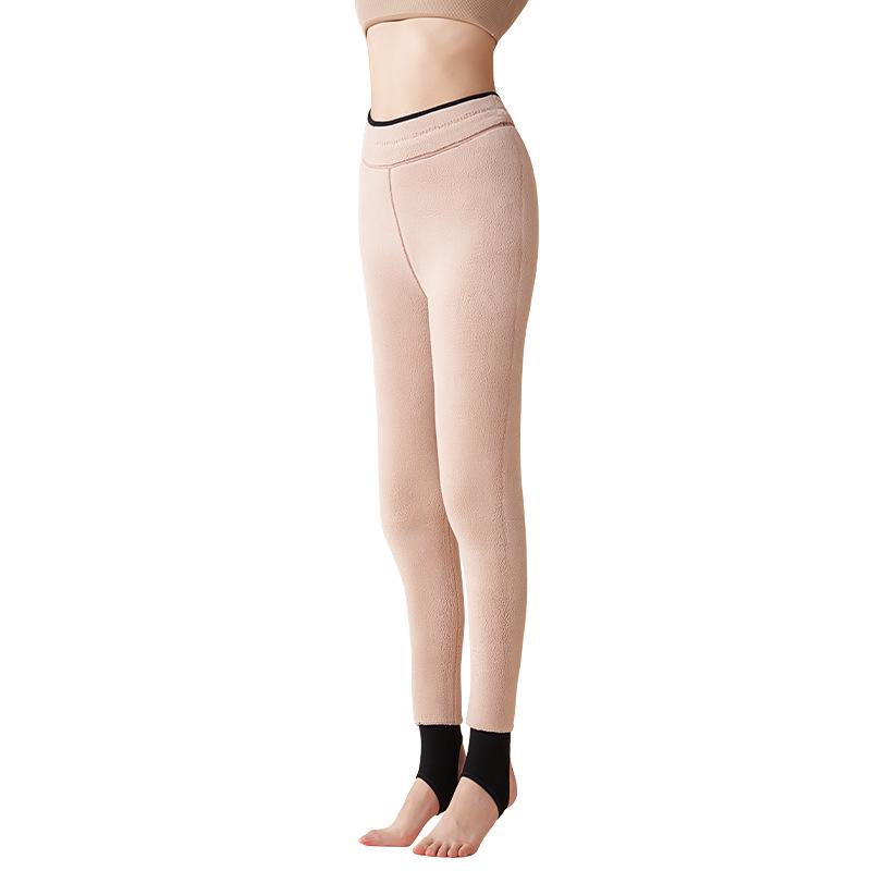 Women's Thick Fleece-Lined Wool-Blend Pants, Ideal for Winter Outdoor Wear, Extra-Warm and Cozy.