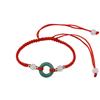 Year of the Snake Red Jade Circle Lucky Bracelet for Benming Year Gift | Unisex Transshipment Handwoven Rope
