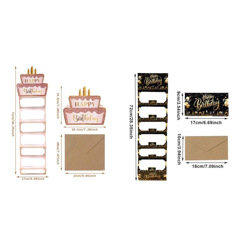 6/7 Слотов Карточка с Деньгами для Торта на День Рождения Наилучшие Пожелания Бумажные Конверты для Денег Традиционный Пустой Складной Держатель для Денег Вечеринка для Взрослых