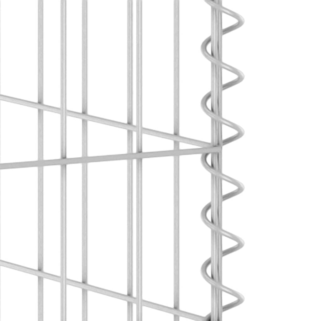 Gabion Wall for Trash Cans Galvanized Steel 180 x 100 x 110 cm