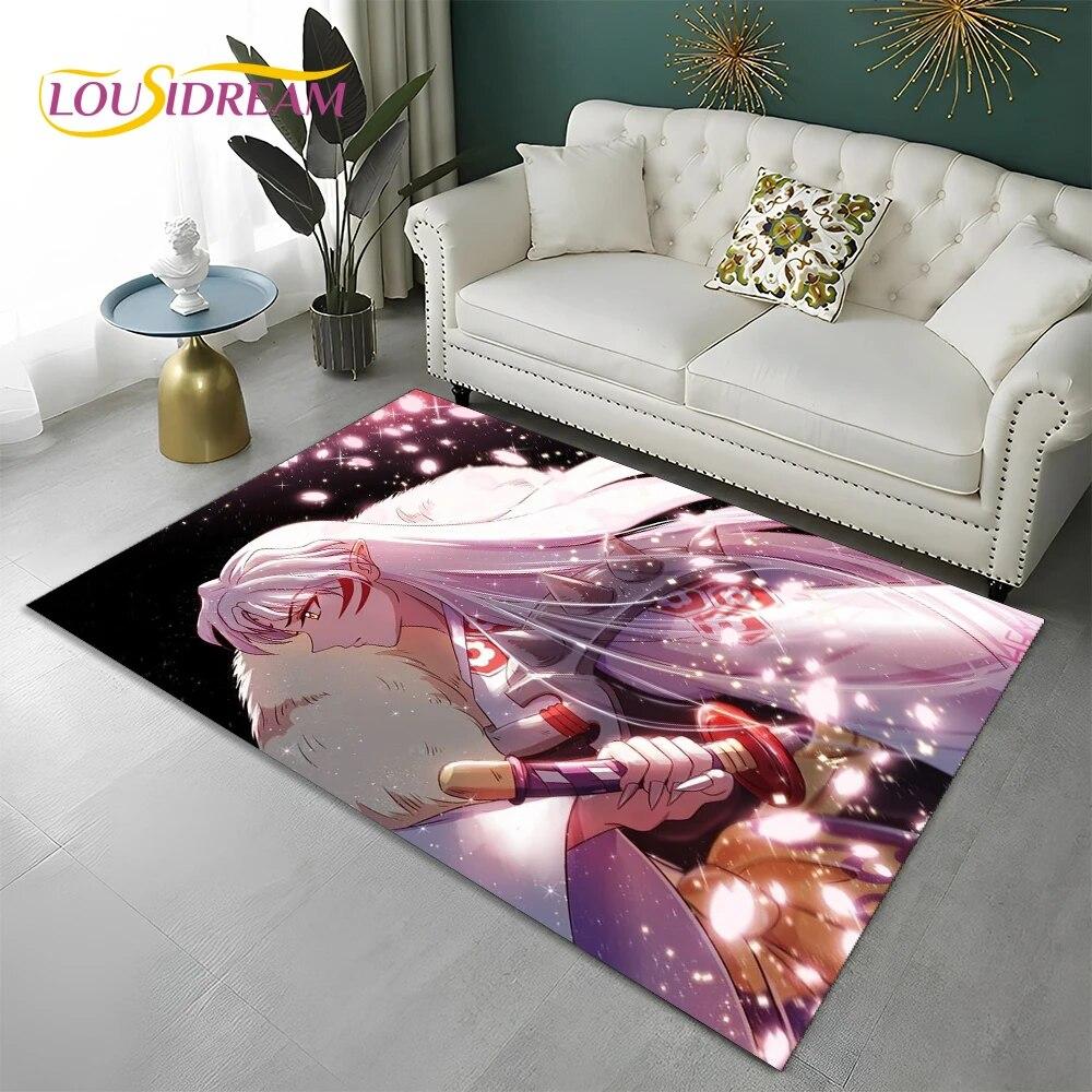 Классический мультяшный 3D ковер в стиле аниме Inuyasha, ковер для дома, гостиной, спальни, дивана, коврика, декор, детский коврик, нескользящий напольный коврик