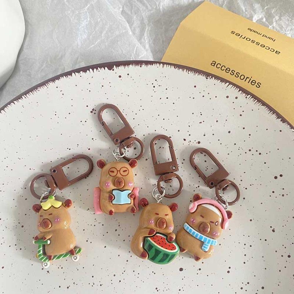 Kawaii Capybara Keychain Cartoon Pendant Cute DIY Accessories