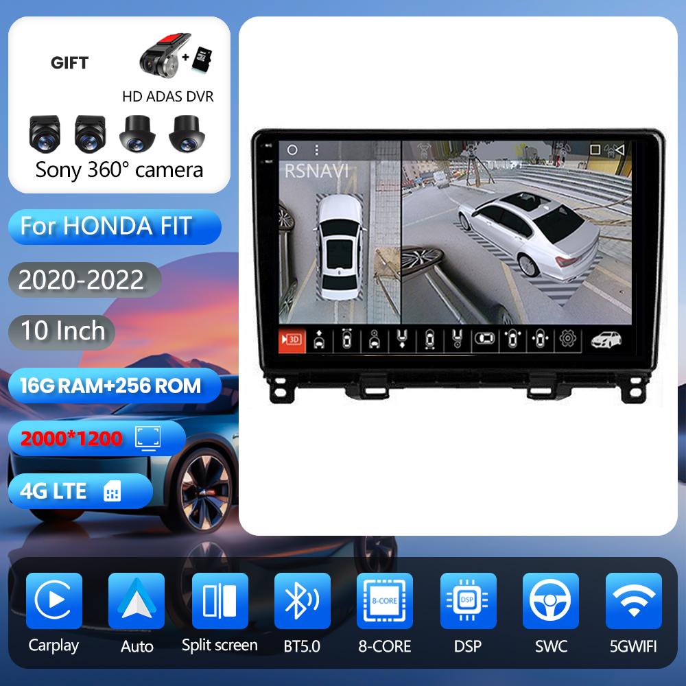 Autoradio multimédia Android 16 Carplay Auto avec écran 2K pour Honda Jazz 4 2020 - 2021, Qualcomm, GPS, 2din