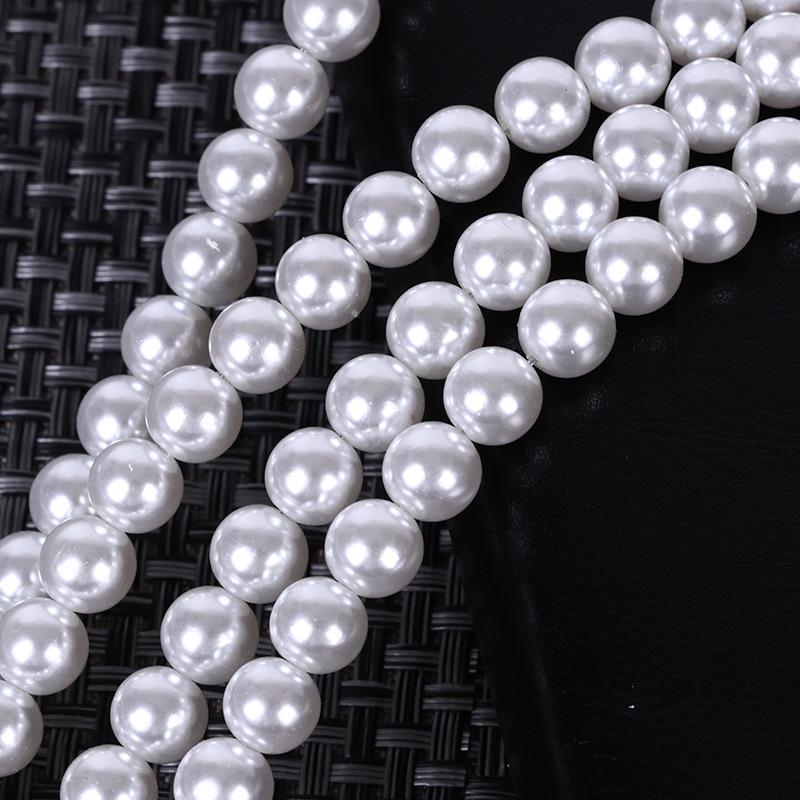 Высокоглянцевые перфорированные бусины из АБС-пластика, имитирующие жемчуг, с прямым отверстием из железной проволоки для бисероплетения своими руками.