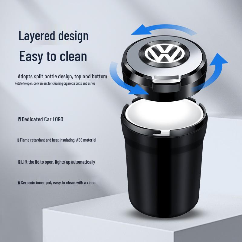 Universal Car Ashtray for VW Lavida, Sagitar, Bora, Magotan, Passat, CC, Tiguan L, and Tayron.