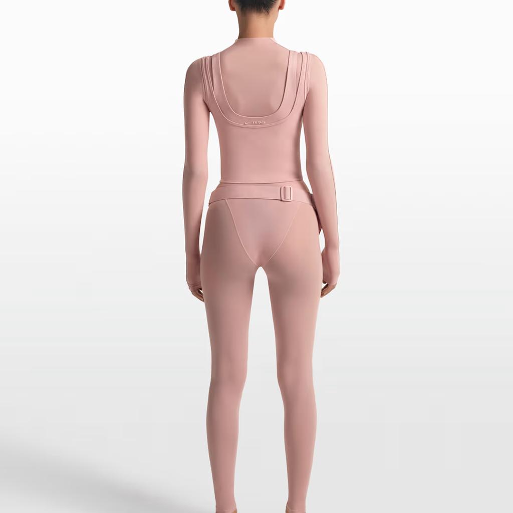 Nike X Skims Матовый спортивный топ-майка с влагоотводящей технологией Dri-FIT, однотонный, с круглым вырезом, женские топы TPTNK10540W-HIM