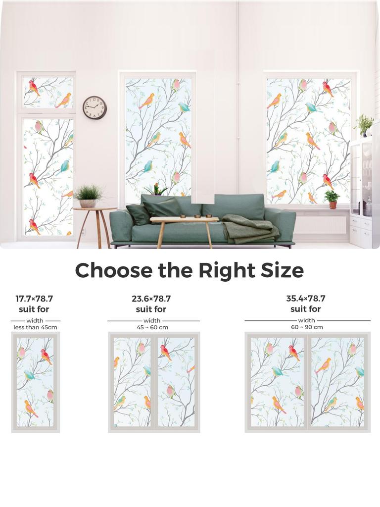 Матовая оконная пленка, статическое прилипание - УФ/тепло блокирующее покрытие для конфиденциальности для дома, ванной, офиса, стеклянных дверей