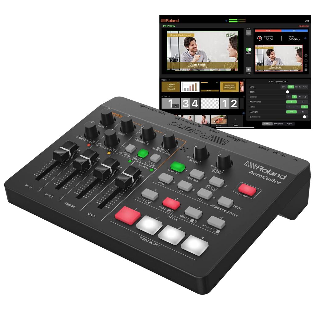 Roland Roland Aero Caster Realizes Recording and Live Streaming On A Distribution System That Can Be Configured with a Configuration by Combining It