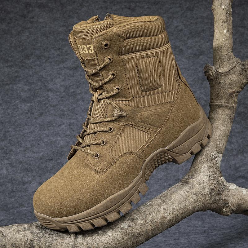 Large size high-top outdoor hiking shoes training tactical combat boots wear-resistant and comfortable
