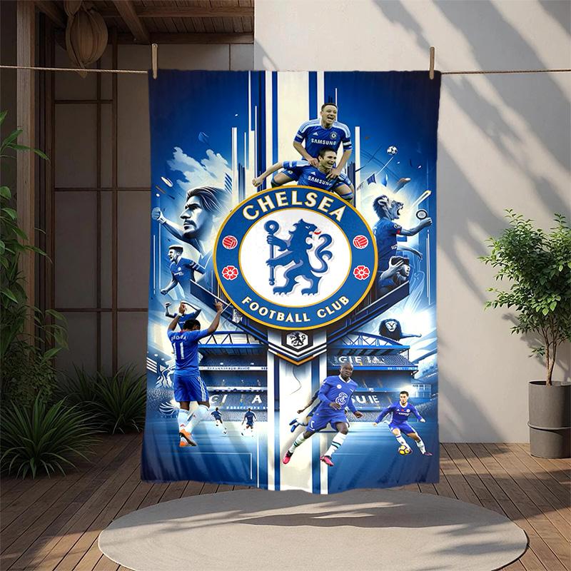 Chelsea Fc Flannel Blanket Soft Warm All-Season Throw, Design for Camping, Car Travel, Hiking Sofa, Bed, Office Perfect Gift for Parties