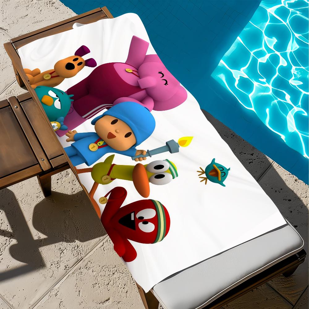 Милый мультяшный P-P-pocoyo-o Полотенце Пляжное Быстросохнущее Мягкое Бассейнные Полотенца Подарок для Путешествий Спортзал Душ Кемпинг спорт