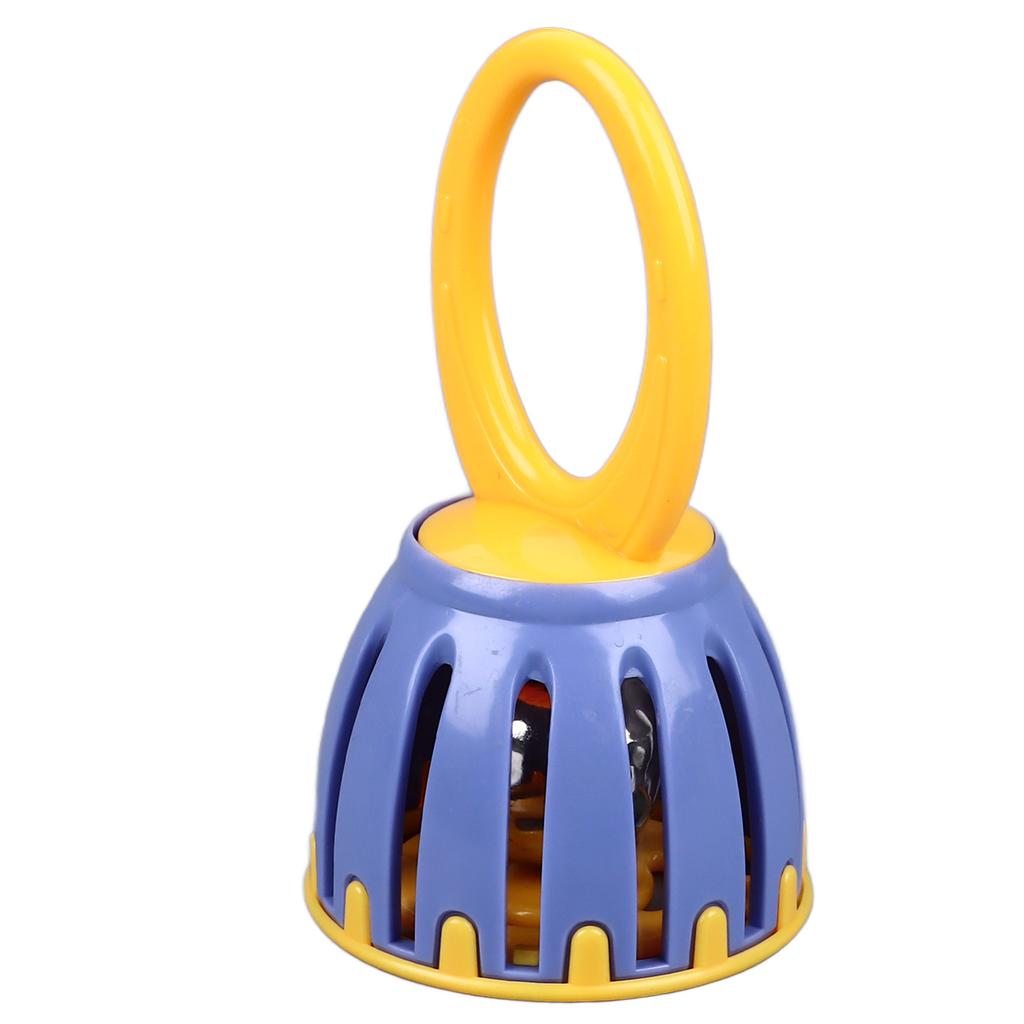 Handled Cage Bell Babies Rattle Orff Plastic Kids Music Percussion Instrument Toy W213 Yellow and Purple