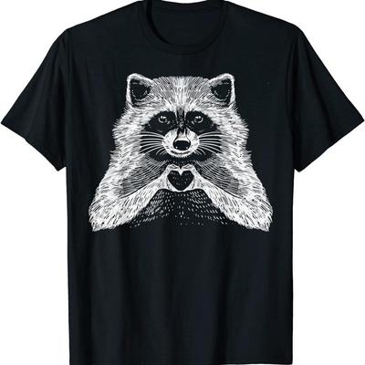 НОВЫЙ ОГРАНИЧЕННЫЙ Loves Забавный Енот Животное Для Идеи Футболка S 3XL