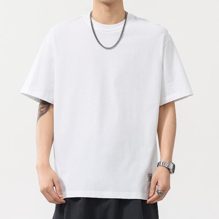 Summer Thin 230g Grinding Instantly Cool Men's T Round Neck T-shirt Short Sleeves