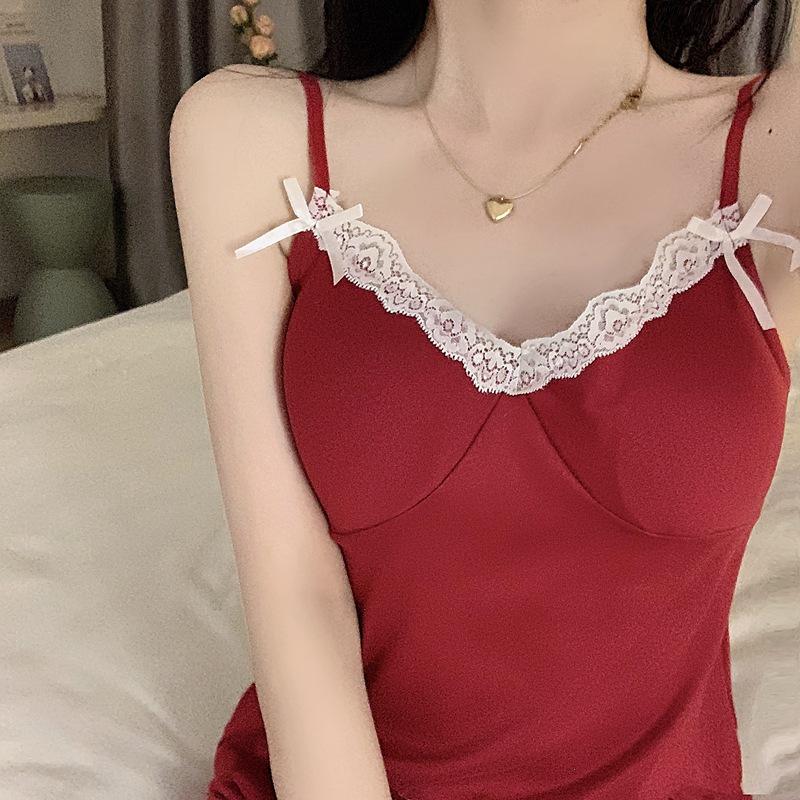 Summer Sexy Women's Pajama Set: Imitation Cotton Spaghetti Strap Top and Shorts In Pure Desire Style