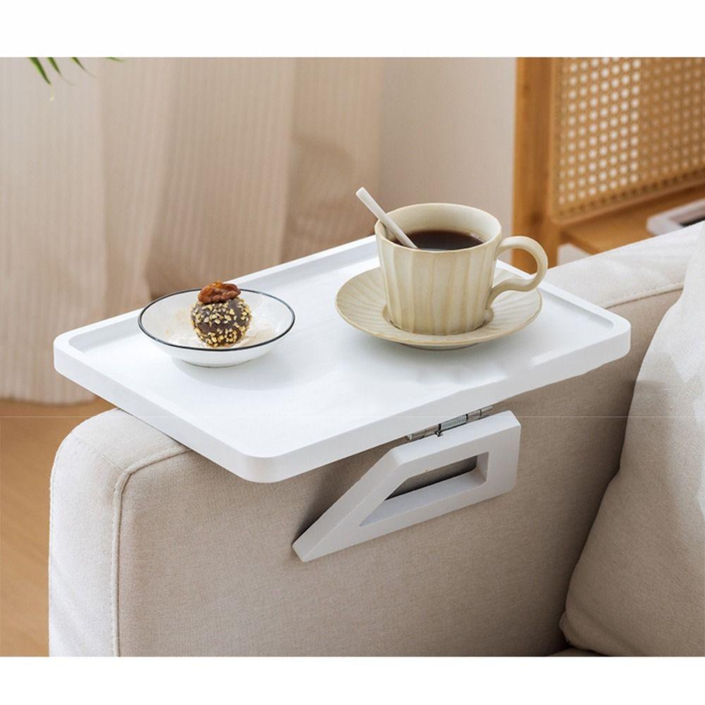 Нескользящий деревянный складной диванный столик с зажимом для дивана, органайзер для подлокотника дивана, поднос для закусок
