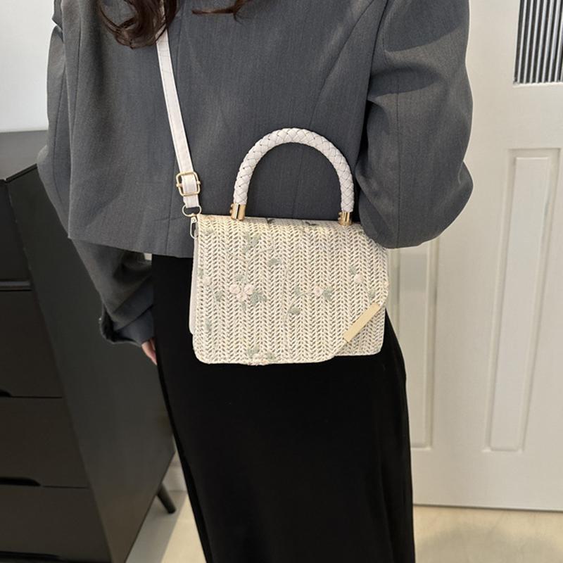 Повседневные соломенные плетеные сумки женские летние пляжные квадратные маленькие свежие сумки новые женские дорожные кошельки сумки через плечо сумка-мессенджер