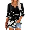 3/4 рукава топы для женщин повседневные оборки V-образный вырез футболки рабочие блузки нарядные туники топы