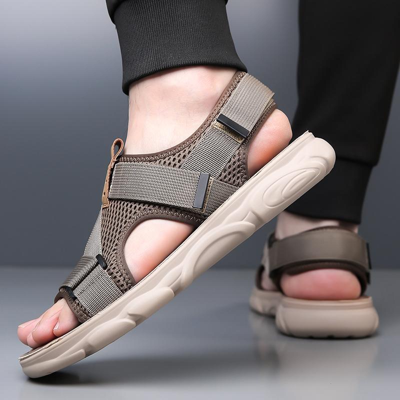 Fashion Thick Soled Sandals Men's Tide Summer Style Mesh Outdoor Hiking Leisure Sports Hollow Out Sandals Comfort Breathable Beach Shoes