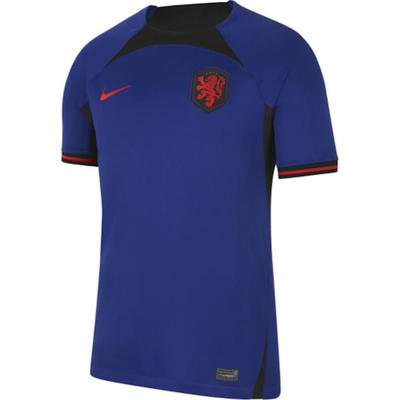 Нидерланды 2022/23 Stadium Away Футболка Dri-FIT Deep Royal Blue/Black/Habanero Red Мужская уличная одежда DN0693-455