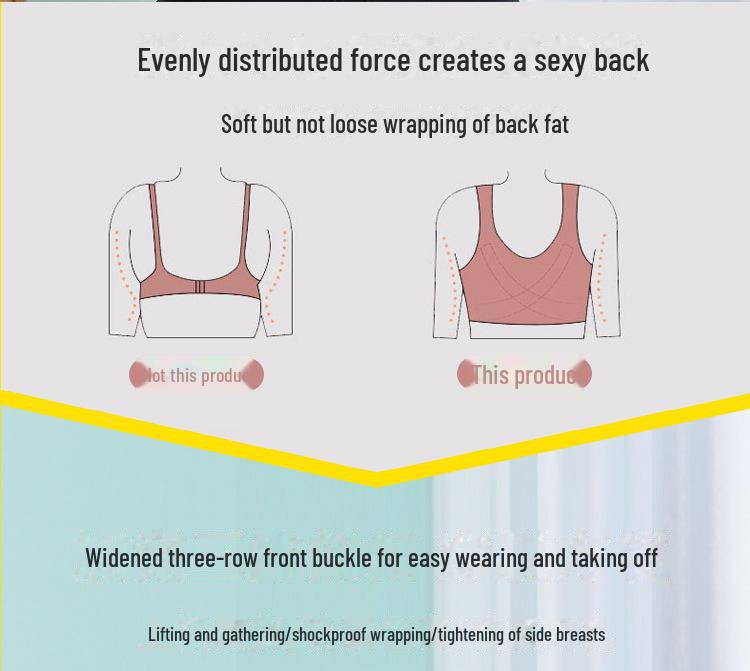 Бюстгальтер с тремя рядами пряжек и антигорбуньями для красивой спины и расширения груди