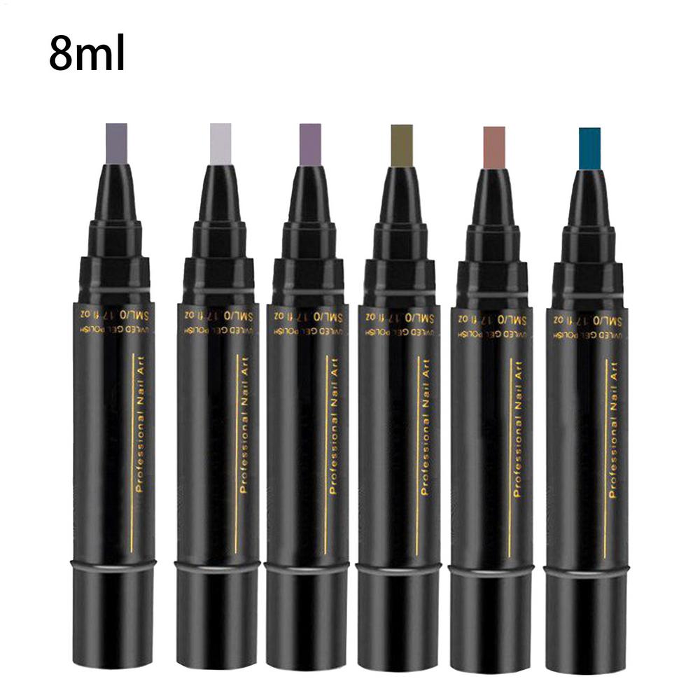 6pcs Nail Art Graffiti Pen Nail Marker Drawing Abstract Lines Fine Detail Floral Design Waterproof Nail Painting Manicure