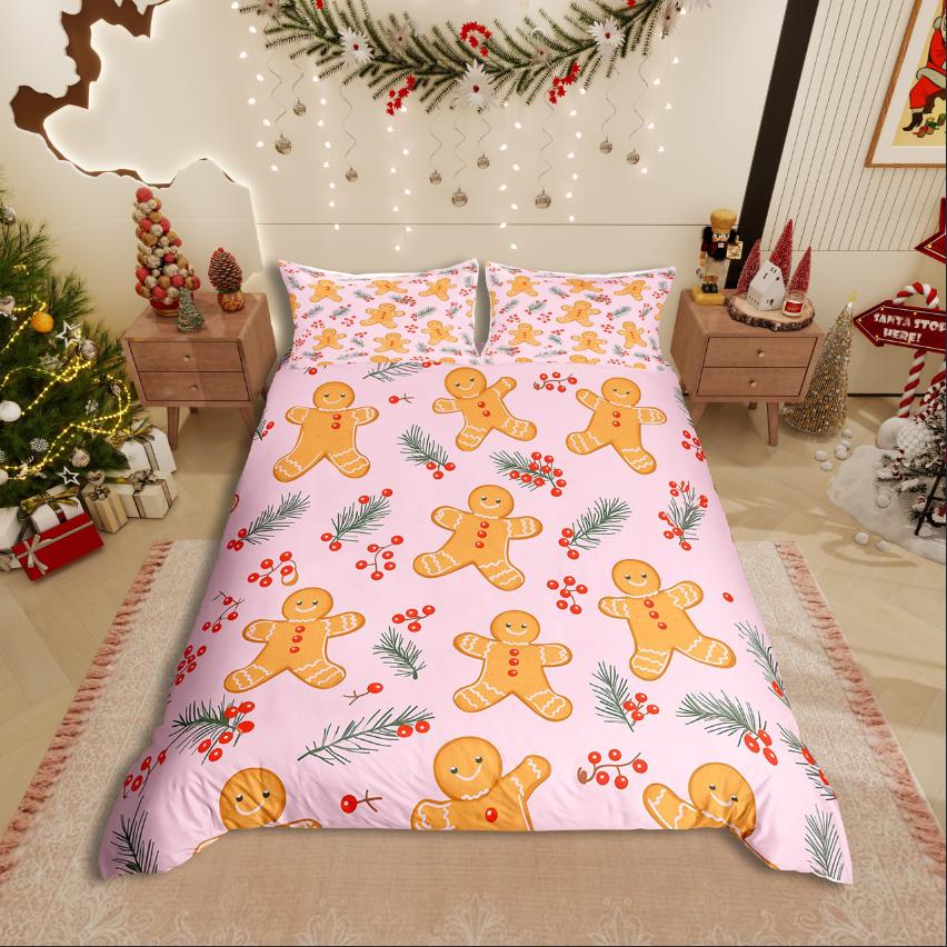 Homewish Christmas Nutcracker Duvet Cover Set,Xmas Tree for Teens Bedding Set,Happy New Year Decor