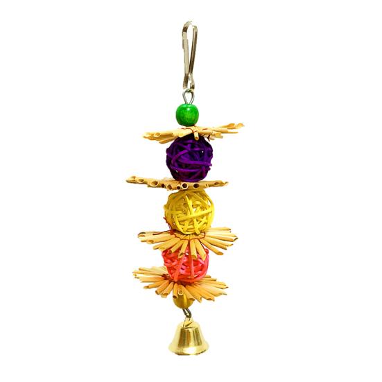 Питомец Птица Попугай Ротанг Мяч Колокольчик Качели Подвесные Лазание Клетка Декор Кусать Жевательная Игрушка