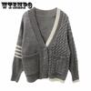 Женская куртка-кардиган осень-зима, свободный свитер для студентов с V-образным вырезом