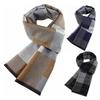 Men Scarf Plaid Print Winter Warm Thick Imitation Cashmere Long Scarf Medium Length Shawl Cold Weather Accessory