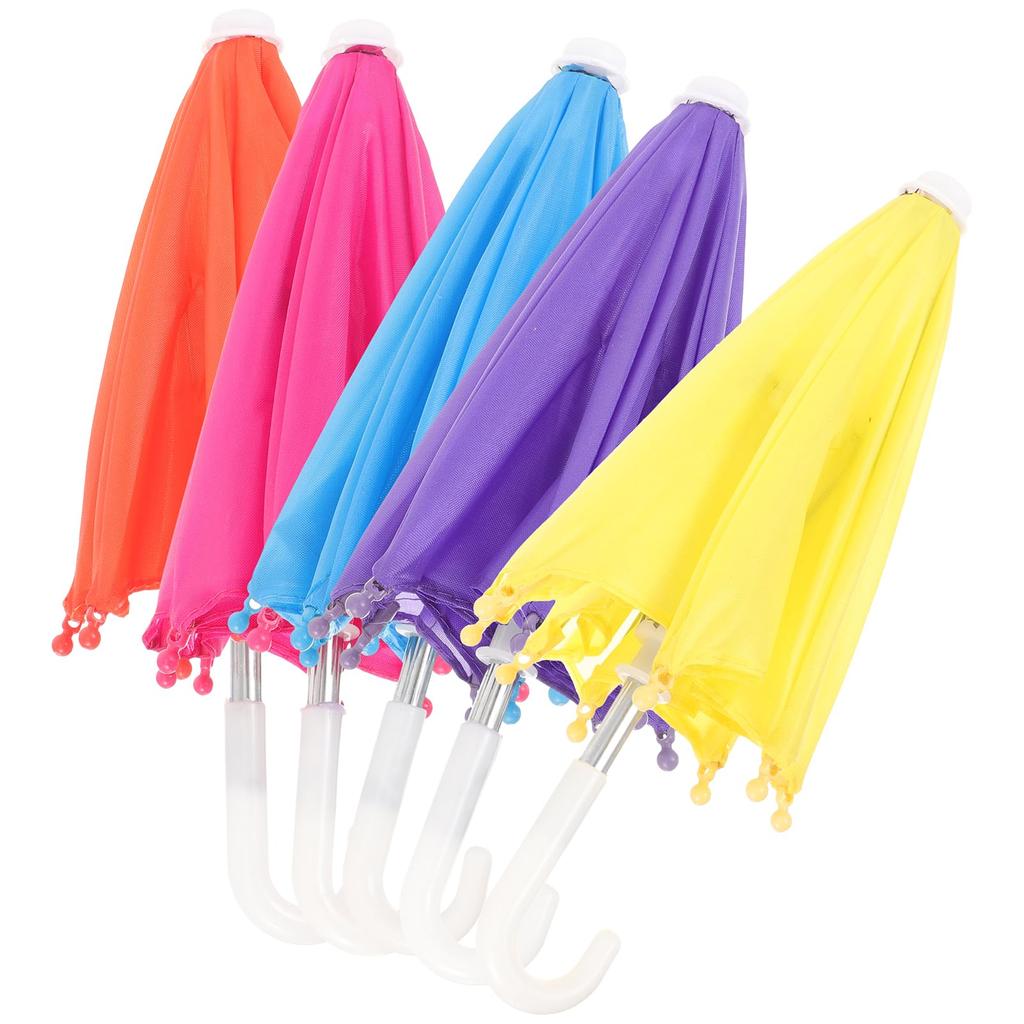 Amosfun Миниатюрный зонтик Мини-зонтик 5 штук 18 дюймов Маленький зонтик Игрушечный зонтик Милый соответствующий реквизит Аксессуары для ролевых игр Миниатюрная сцена