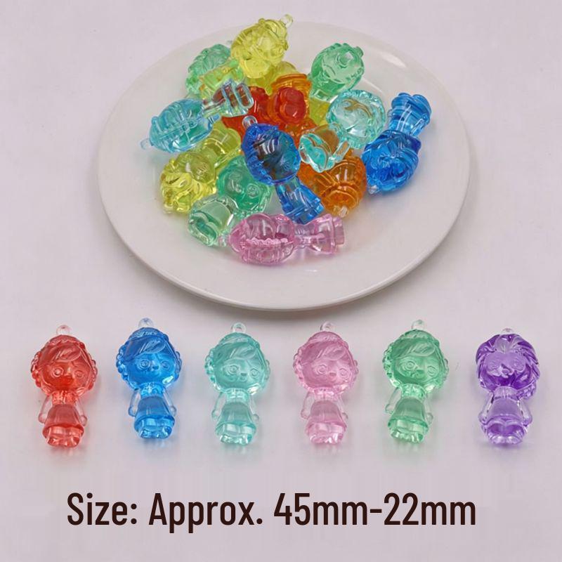 Acrylic Beetle Pendant: Transparent Cartoon Animal Ornament for Kids' Claw Machines and Amusement Park Blind Boxes.