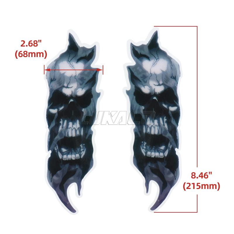 1 пара мотоциклетных передних вилок, наклейка с черепом, универсальная наклейка с изображением зомби, водонепроницаемая для Harley Honda Yamaha Kawasaki Suzuki