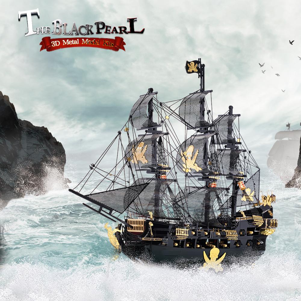 Hot Sale HMS VICTORY Black Pearl Pirate Ship Model DIY Kit Educational Metal Puzzle for Adults Perfect Gift for Puzzle Lovers