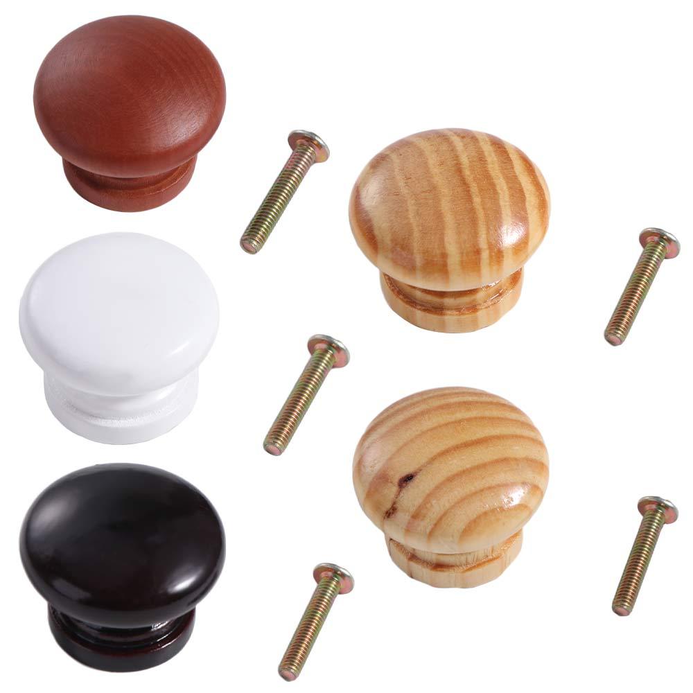 Easy-Grip Design Walnut Wood Cabinet Knobs Rust-Resistant Drawer Pulls Handles for Kitchen